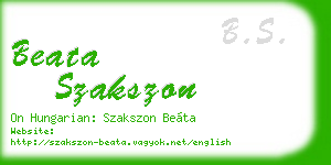 beata szakszon business card